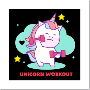 Unicorn Workout | Cute Baby Posters and Art